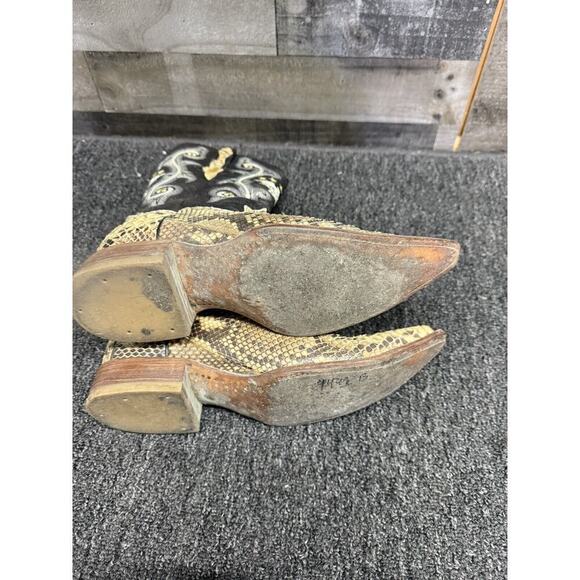 El General Lizard/Snake Skin Western Boots Pointed Toe Embroid Sz 8 - Picture 8 of 9